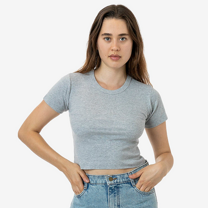 LA Apparel 4325 | Baby Rib Short Sleeve Crop Tee